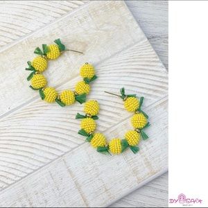 Lemon Beaded Earrings